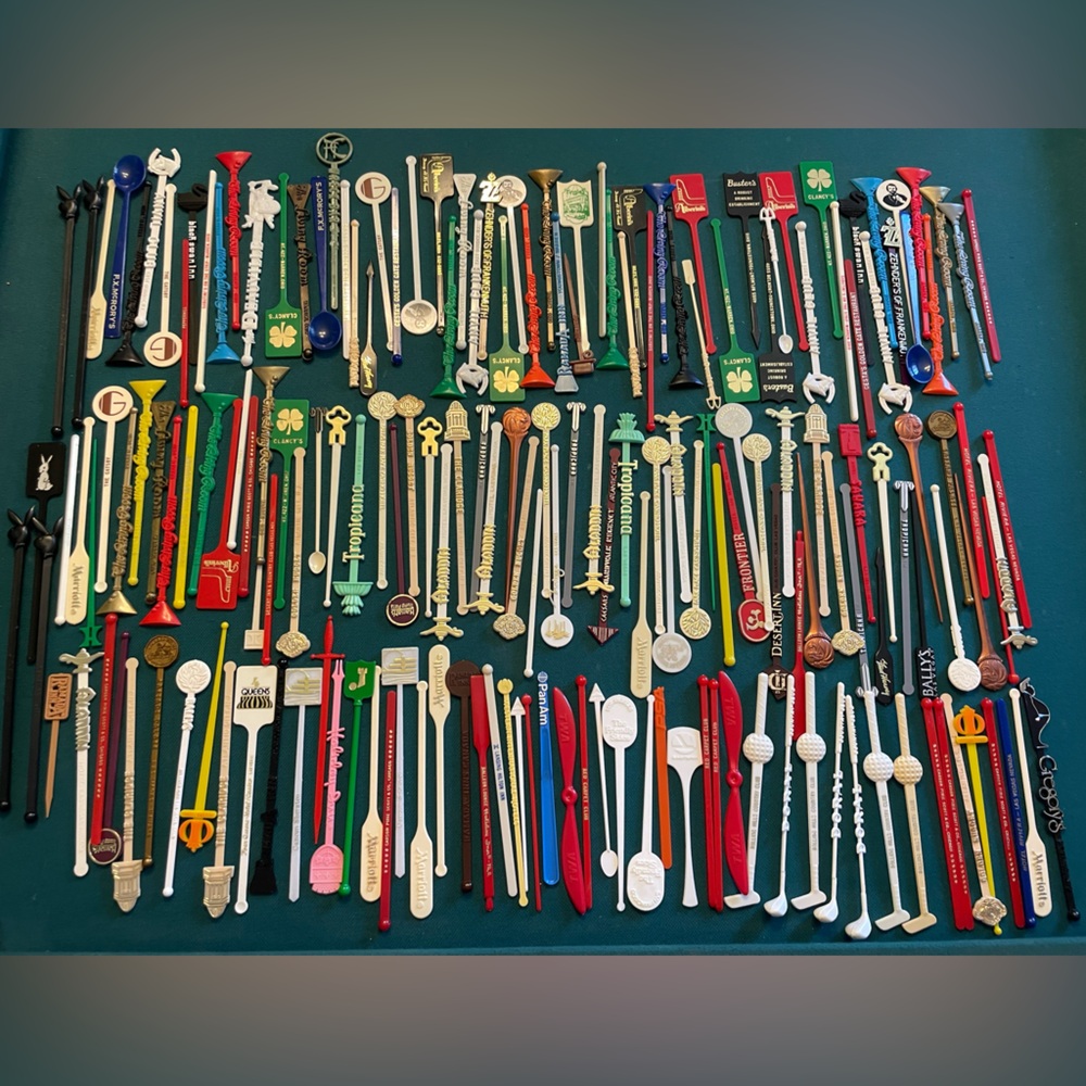 Lot of 187 Vintage Swizzle Sticks